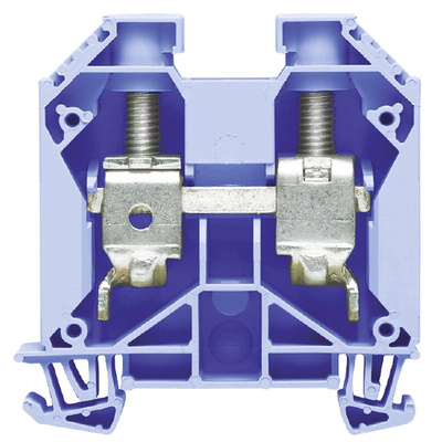 Weidmuller W Series Blue Feed Through Terminal Block, Single-Level, Screw Termination