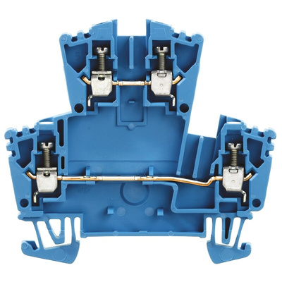 Weidmuller W Series Blue Double Level Terminal Block, 2.5mm², Double-Level, Screw Termination