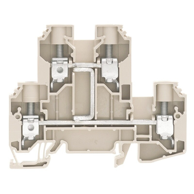 Weidmüller W Series Dark Beige Double Level Terminal Block, Double-Level, Screw Termination
