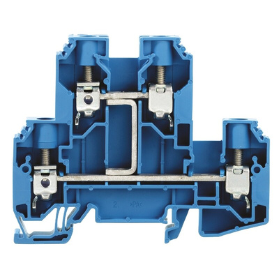 Weidmuller W Series Blue Double Level Terminal Block, Double-Level, Screw Termination