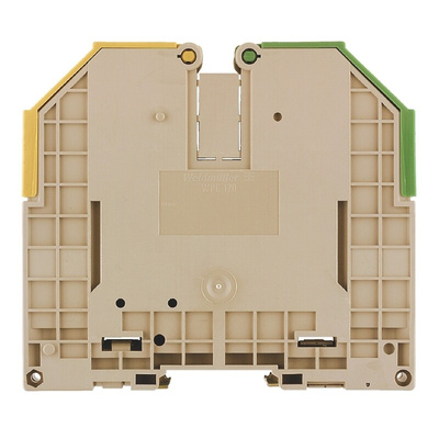 Weidmuller W Series Green, Yellow DIN Rail Terminal Block, 35 → 150mm², Single-Level, Screw Termination