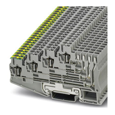 Phoenix Contact ST 2.5-PE/3L/1P Series Grey Spring Cage, Quadruple-Level, Spring Clamp Termination