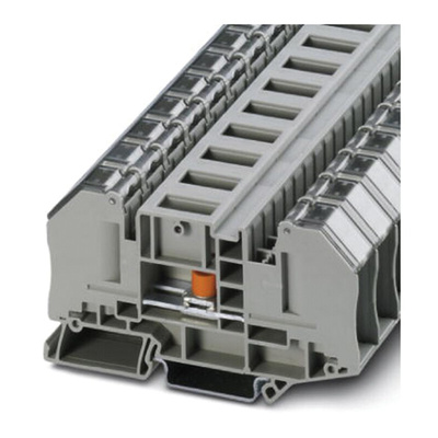 Phoenix Contact RTO 5-T-TC Series Grey Test Disconnect Terminal Block, Single-Level, Bolt Termination