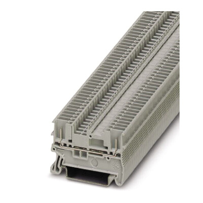 Phoenix Contact PT 1.5/S/2P Series Grey Feed Through Terminal Block, 0.14 → 1.5mm², Single-Level, Plug In