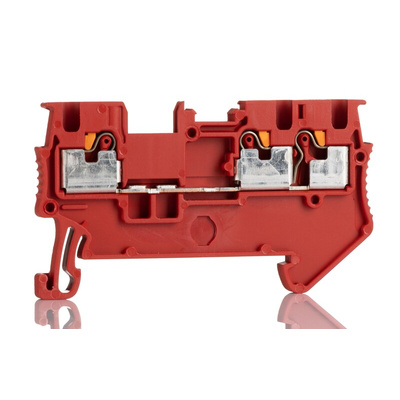 Phoenix Contact Red Feed Through Terminal Block, 0.14 → 1.5mm², Single-Level