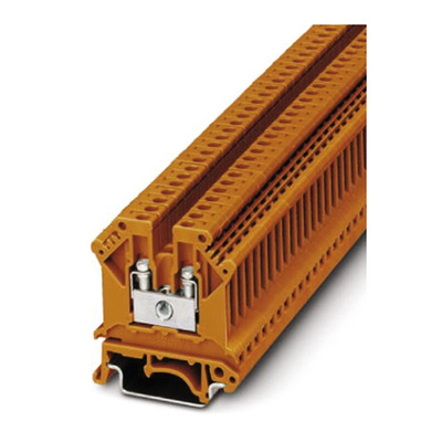 Phoenix Contact UK 3 N OG Series Orange Feed Through Terminal Block, Single-Level, Screw Termination