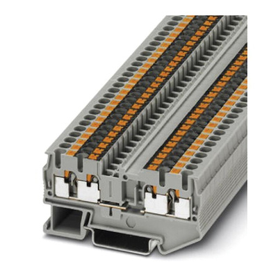 Phoenix Contact PT 2.5/QUATTRO-U Series Grey Feed Through Terminal Block, 0.14 → 4mm², Single-Level, Push In