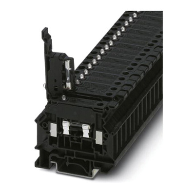 Phoenix Contact UK 5-HESILA 250 N Series Black Fused DIN Rail Terminal, 1-Level, Screw Termination, Fused