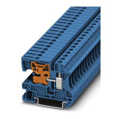 Phoenix Contact UTN 6 Series Blue Din Rail Terminal, Single-Level, Screw Termination