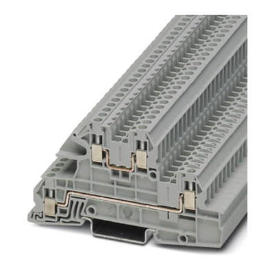 Phoenix Contact UTI 2.5-L/L Series Grey Din Rail Terminal, Triple-Level, Screw Termination