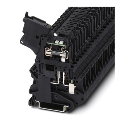 Phoenix Contact UT 4-HESILED 24 (5X20)GY Series Grey Fused DIN Rail Terminal, 1-Level, Screw Termination, Fused