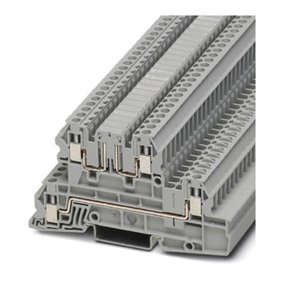 Phoenix Contact UTI 2.5-L/LB Series Grey Din Rail Terminal, Triple-Level, Screw Termination