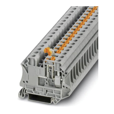 Phoenix Contact UT 6-MT P/P Series Grey Knife Disconnect Terminal Block, Single-Level, Screw Termination