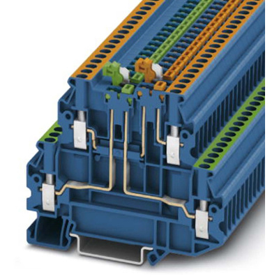 Phoenix Contact UTT 2.5-2MT-P/P BU Series Grey Knife Disconnect Terminal Block, Screw Termination