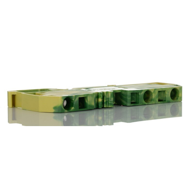 Wago 282 Series Green/Yellow Earth Terminal Block, 6mm², Single-Level, Cage Clamp Termination