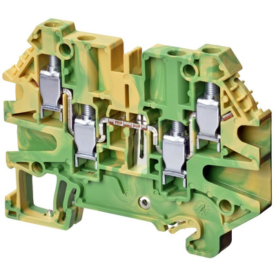 Omron XW5G Series Grey DIN Rail Terminal Block, 4mm², Single-Level, Screw Termination