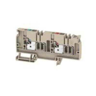 Weidmuller A Series Beige DIN Rail Terminal Block, 6mm², Single-Level, Push In Termination