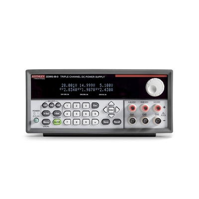 Keithley Bench Power Supply, , 195W, 3 Output , , 0 → 30 V, 0 → 5 V, 3A With UKAS Calibration