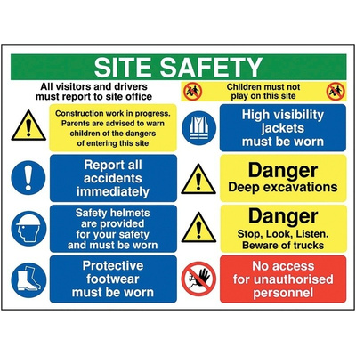 RS PRO Dangerous Hazard Warning Sign (English)