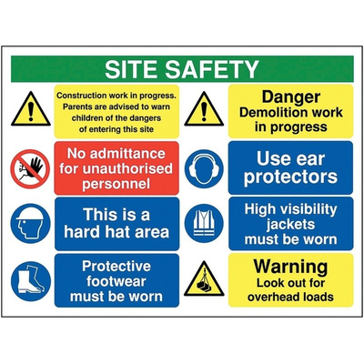 RS PRO Dangerous Hazard Warning Sign (English)