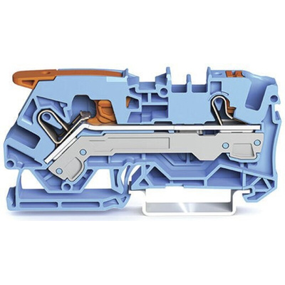 Wago TOPJOB S, 2106 Series Blue Feed Through Terminal Block, 6mm², Single-Level, Push-In Cage Clamp Termination, ATEX,