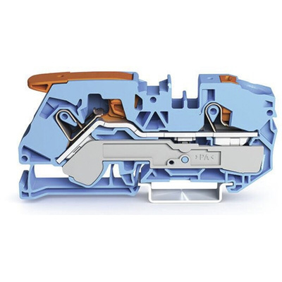 Wago TOPJOB S, 2116 Series Blue Feed Through Terminal Block, 16mm², Single-Level, Push-In Cage Clamp Termination, ATEX,