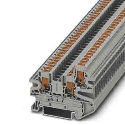 Phoenix Contact PTV Series Grey Feed Through Terminal Block, 0.14 → 2.5mm², Single-Level, Push In Termination,