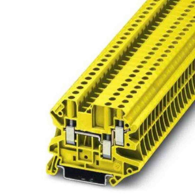 Phoenix Contact UT 4 Series Yellow Feed Through Terminal Block, 0.14 → 6mm², Screw Termination, ATEX, IECEx