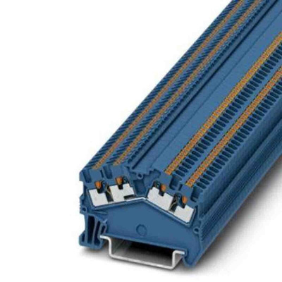 Phoenix Contact PT 1,5 Series Blue Feed Through Terminal Block, 0.14 → 1.5mm², Push In Termination, ATEX, IECEx