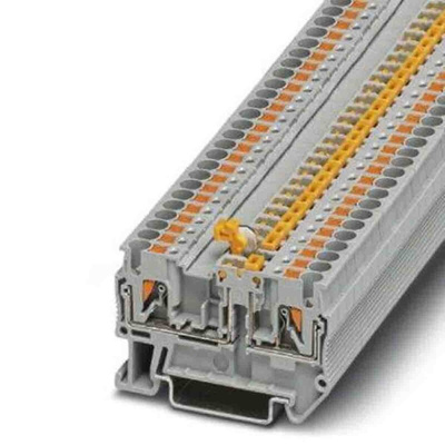 Phoenix Contact PTC Series Grey Knife Disconnect Terminal Block, Push In Termination