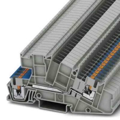 Phoenix Contact Grey DIN Rail Terminal Block, 4mm², Push In Termination