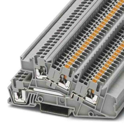Phoenix Contact Grey DIN Rail Terminal Block, 0.14 → 4mm², Push In Termination