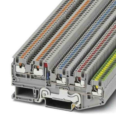 Phoenix Contact PTIO Series Grey DIN Rail Terminal Block, 1.5mm², Push In Termination