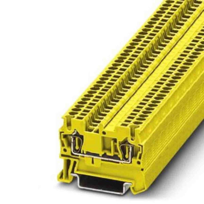 Phoenix Contact ST 1,5 Series Yellow Feed Through Terminal Block, 0.08 → 1.5mm², Spring Clamp Termination, ATEX,