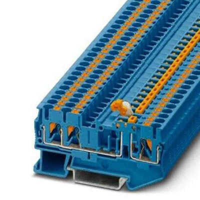 Phoenix Contact PT Series Blue Knife Disconnect Terminal Block, Push In Termination