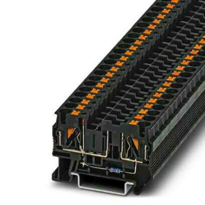 Phoenix Contact PT Series Black Fused DIN Rail Terminal, Single-Level