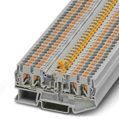 Phoenix Contact PTC Series Grey Knife Disconnect Terminal Block, Push In Termination