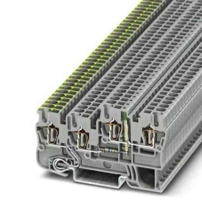 Phoenix Contact Grey DIN Rail Terminal Block, 0.08 → 4mm², Spring Clamp Termination