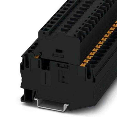 Phoenix Contact PT Series Black Fused DIN Rail Terminal, Single-Level, Fused