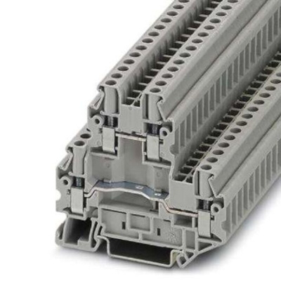 Phoenix Contact UTTB Series Grey DIN Rail Terminal Block, Screw Termination