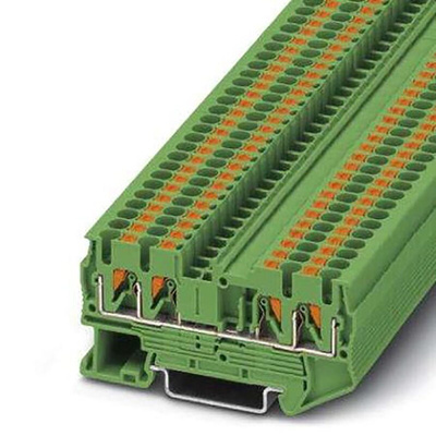 Phoenix Contact PT 2 Series Green Component Terminal Block, 4mm², Push In Termination, ATEX, IECEx