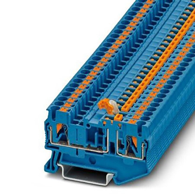 Phoenix Contact PT 4 OG Series Blue Component Terminal Block, 4mm², Push In Termination