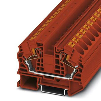 Phoenix Contact PT 16 N RD Series Red Component Terminal Block, 25mm², Push In Termination, ATEX, IECEx