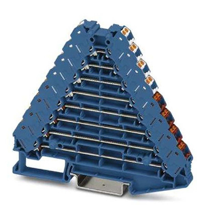 Phoenix Contact PTRV 8 BU/WHRD Series Blue DIN Rail Terminal Block, 0.14 → 2.5mm², Push In Termination