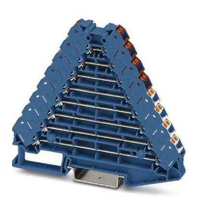 Phoenix Contact PTRV 8 BU/RDWH Series Blue DIN Rail Terminal Block, 0.14 → 2.5mm², Push In Termination