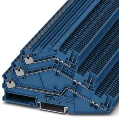 Phoenix Contact PTS 1.5/S-3L/3P BU Series Blue Multi Level Terminal Block, 0.14 → 1.5mm², Push In Termination