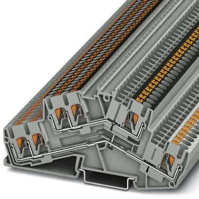 Phoenix Contact PTTBS 2.5-TWIN-PV Series Grey Double Level Terminal Block, 0.14 → 4mm², Push In Termination