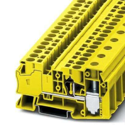 Phoenix Contact STU 35/ 4X10 Series Yellow DIN Rail Terminal Block, 0.2 → 10mm², Spring Cage Termination