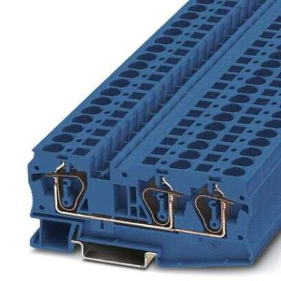 Phoenix Contact ST 6-TWIN Series Blue Feed Through Terminal Block, 0.2 → 10mm², Spring Cage Termination, ATEX