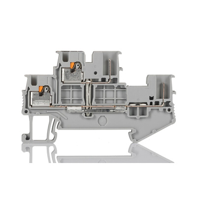 Phoenix Contact PTTB 1.5/S/2P-PV Series Grey Double Level Terminal Block, 0.14 → 1.5mm²